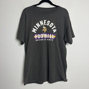 NFL Team Apparel Grey Minnesota Vikings Defend The North T-Shirt Sz L